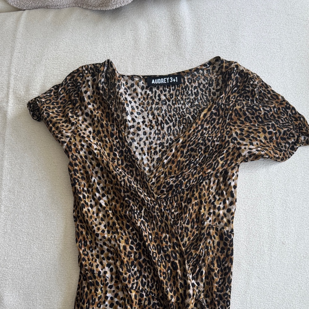Audrey 3+1 Brown Leopard Print dress